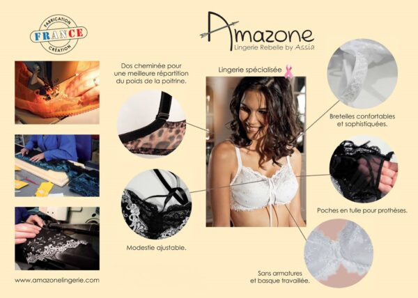 Soutien-gorge pour prothèse modèle Perle de nuit - AMAZONE