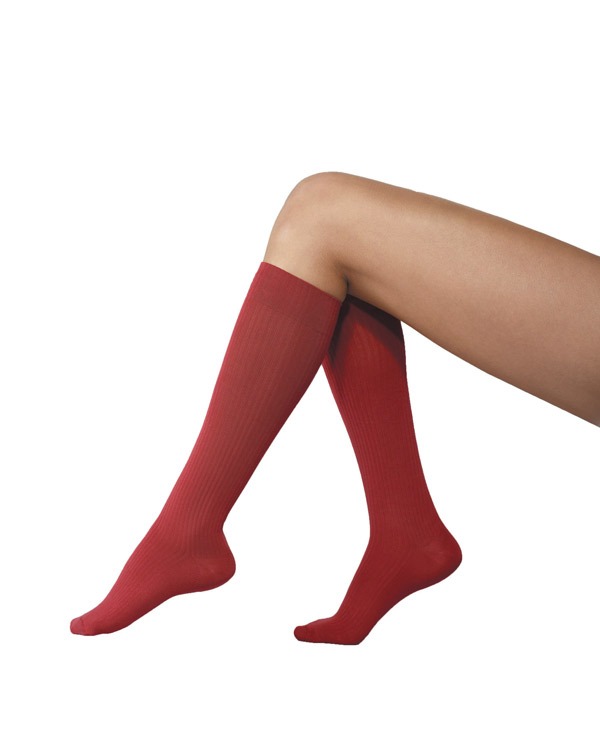 Chaussette de contention Rouge FIBRE NATURELLE femme classe 2 modèle Soie  VARISAN - Toulouse Santé